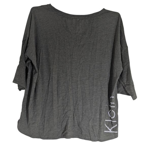 Calvin Klein Women's Plus Size Olive Logo Tee 3/4 Sleeve Oversized Top Size 2X - Picture 3 of 4